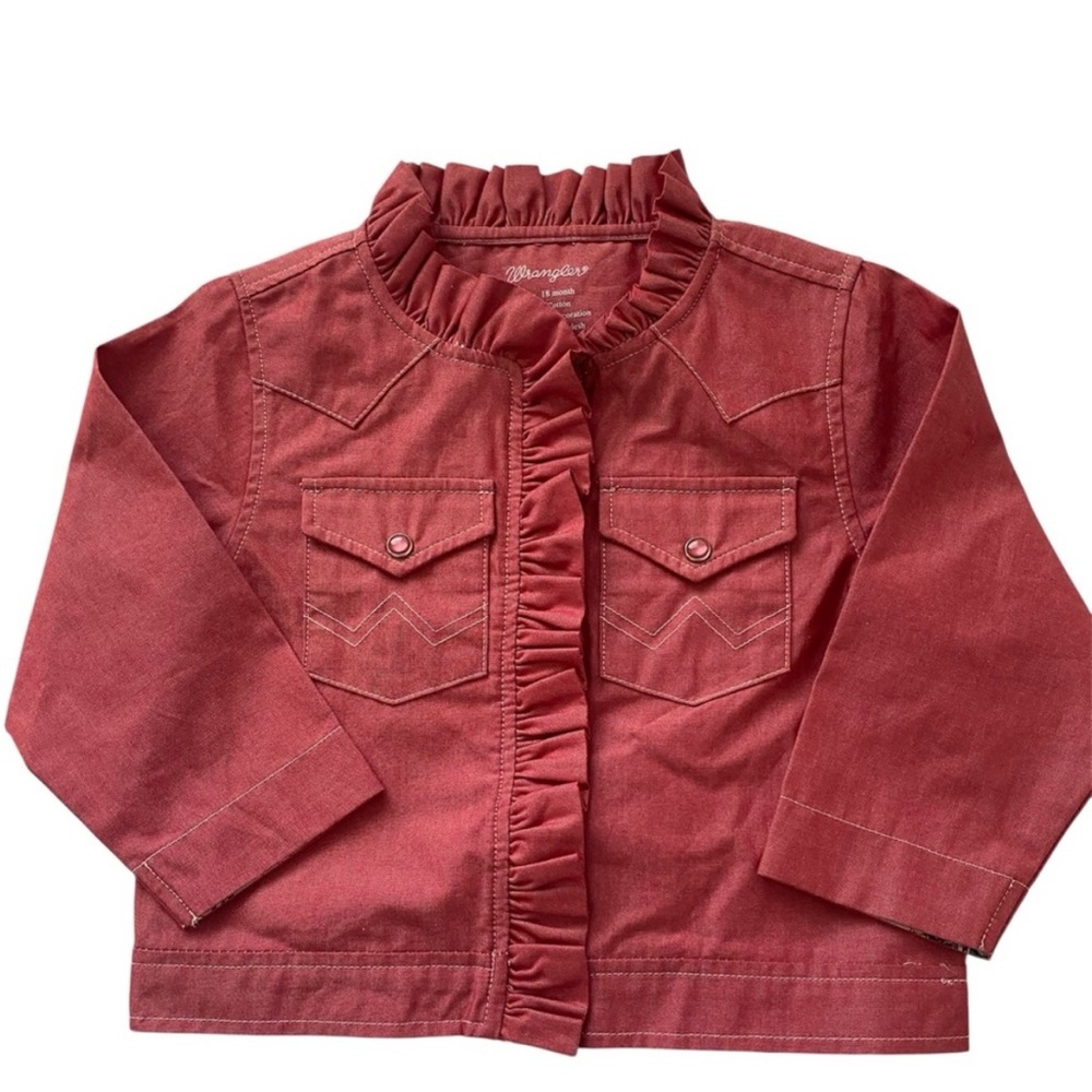 Wrangler Kids Ruffled Red Jean Jacket
